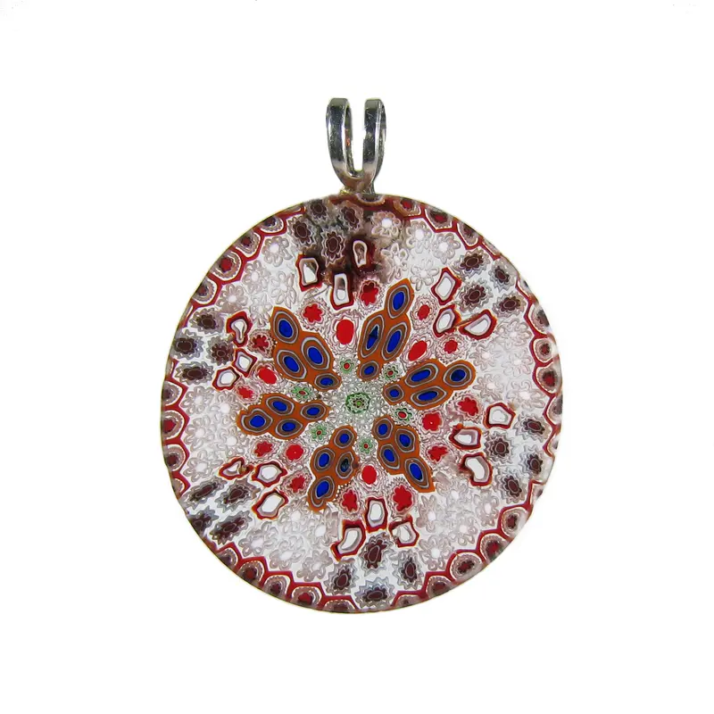 Small Murrina Millefiori Murano glass round pendant ø 22 mm