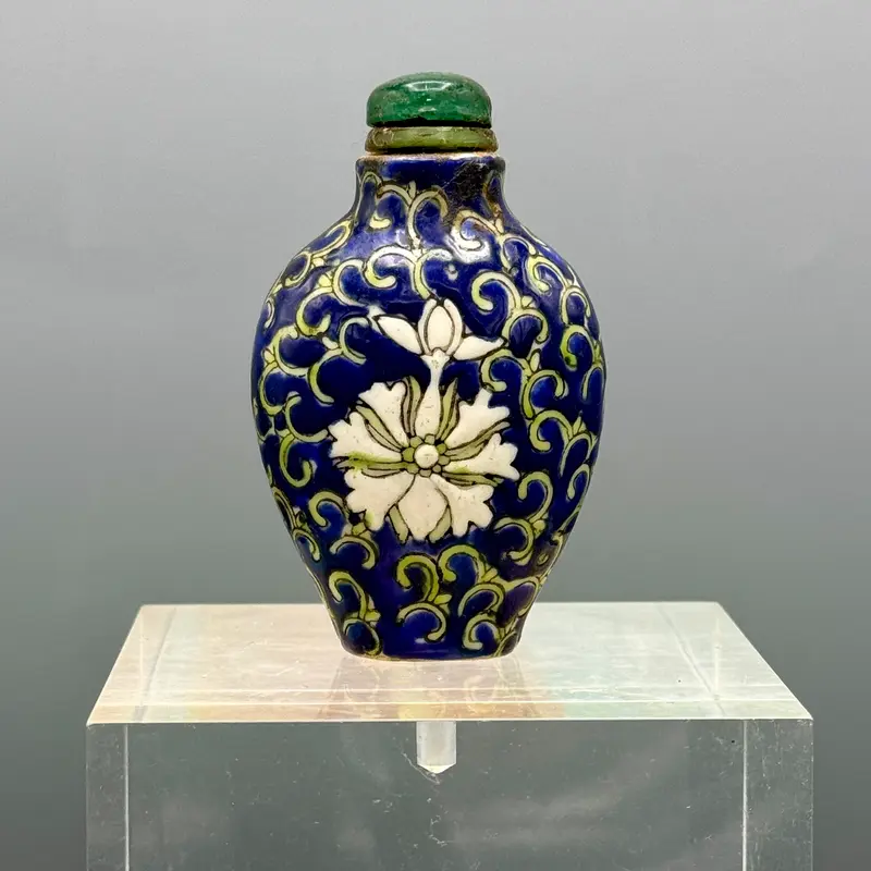 Snuff bottle bottiglia profumo fiore smalti cloisonné Cina XX sec