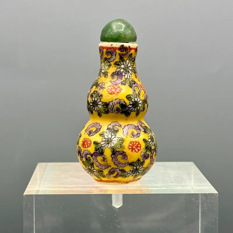 Snuff bottle bottiglia profumo fiori smalti cloisonné Cina XX sec