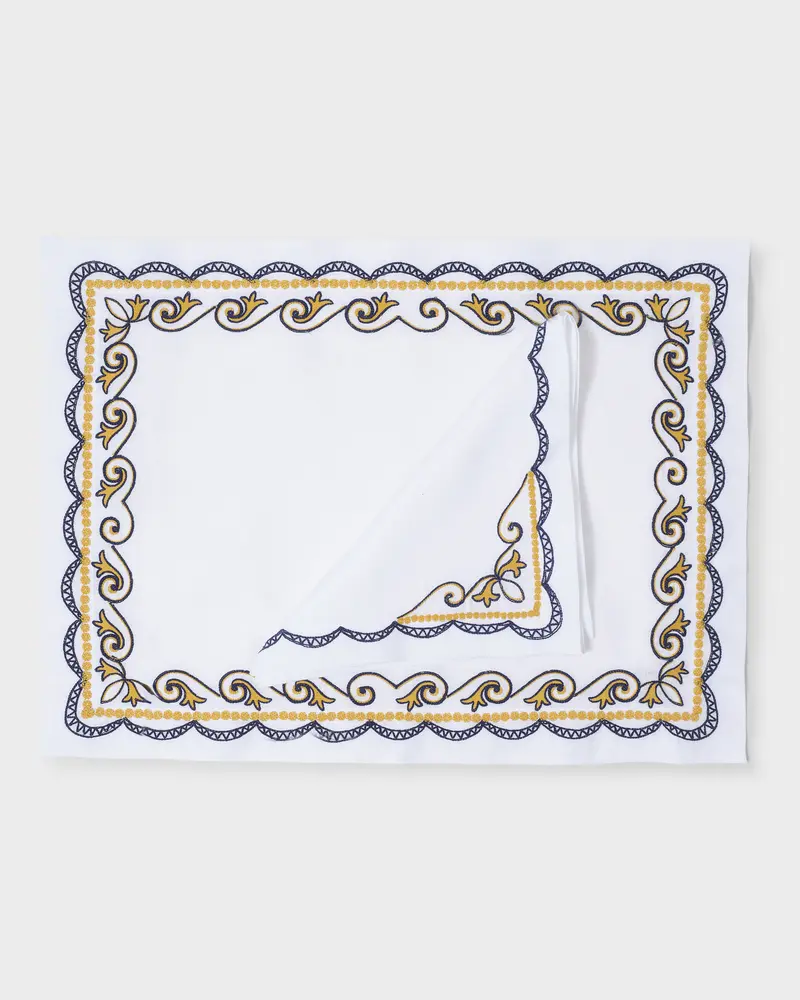 Sofia Embroidered Placemat and Napkin