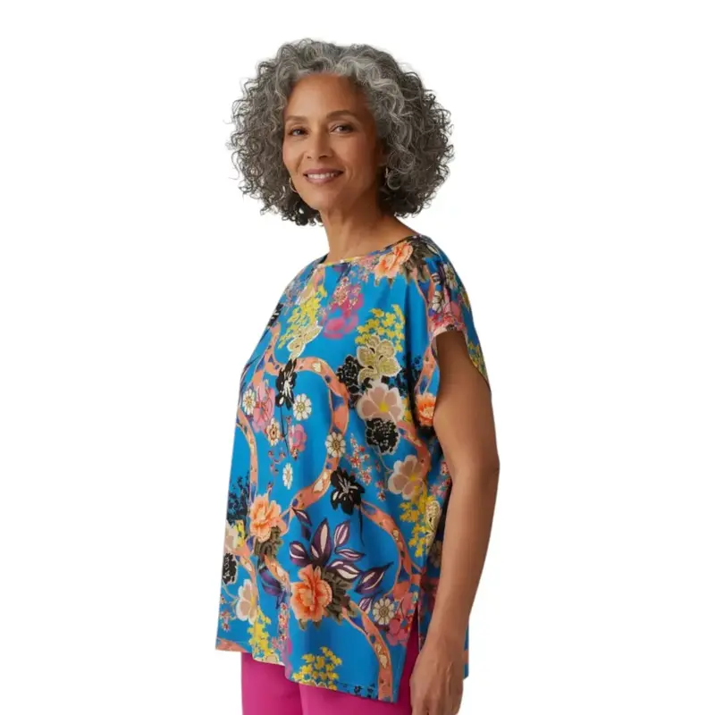 Sottogiacca oversize a taglia unica con manica kimono in viscosa Fiore