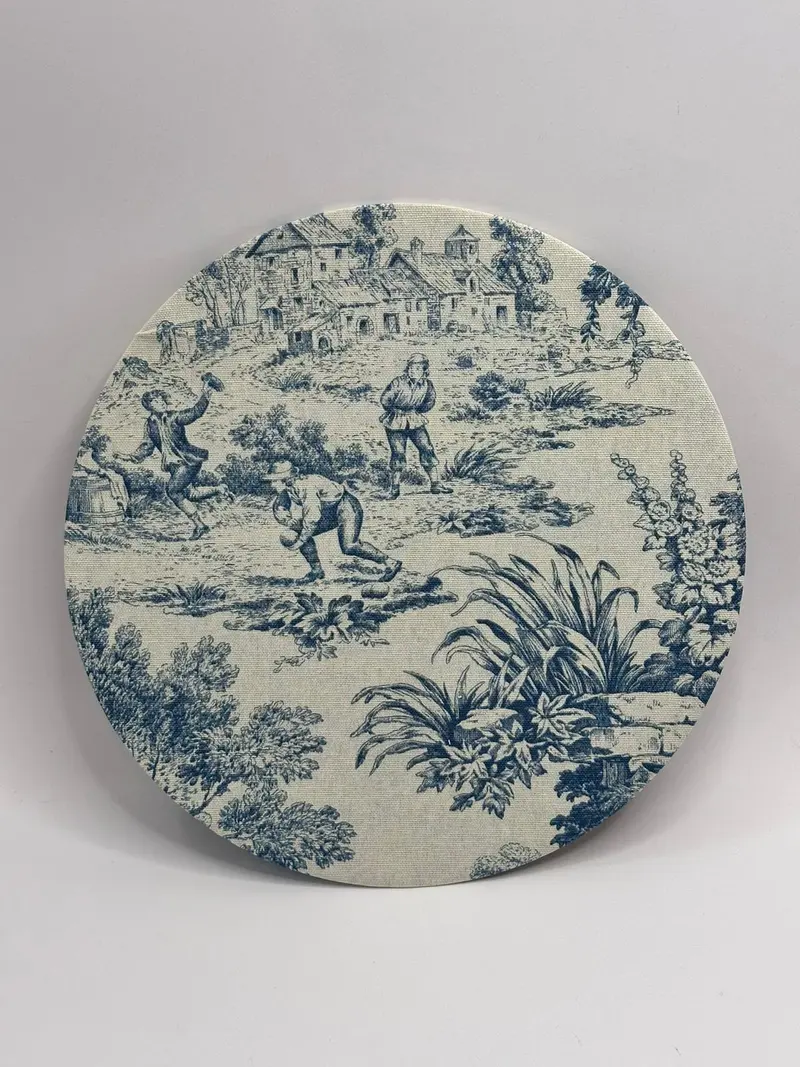 Sottopiatto tessuto Toile de Jouy - Azzurro