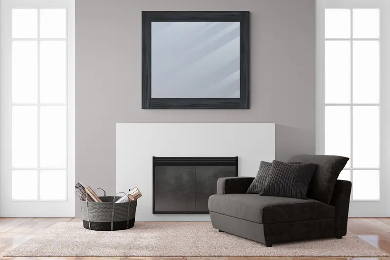 Specchio 100x110 finitura effetto legno blu/notte. High quality design.