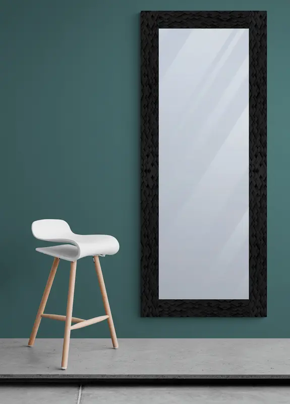 Specchio 170x70 finitura tono su tono rombi nero. High quality design.