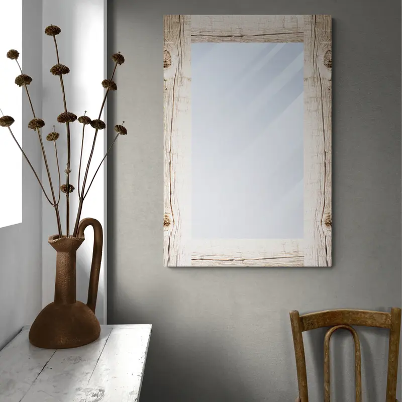 Specchio 60x90 finitura effetto legno sbiancato. High quality design.