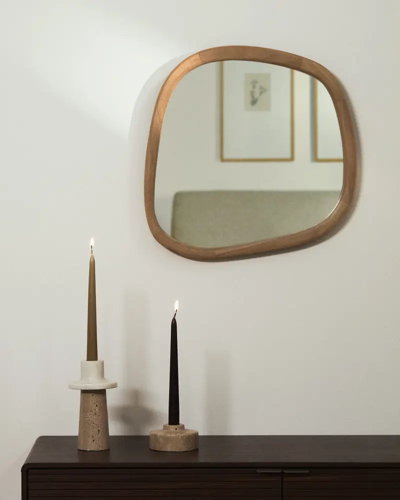Specchio Alura in legno di teak 45,5 x 47 cm