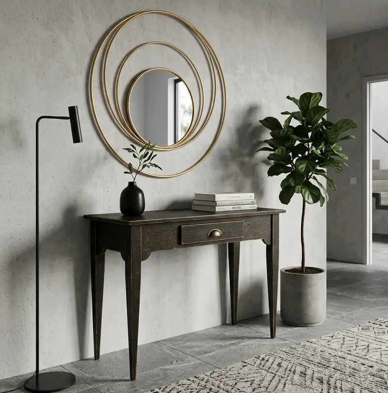 Specchio Arc Glam Oro – Design Scultoreo e Fascino Contemporaneo