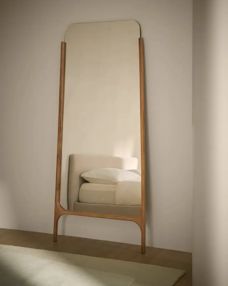 Specchio da terra Aremi in legno massello di mango naturale 99 X 197 cm  FSC100%
