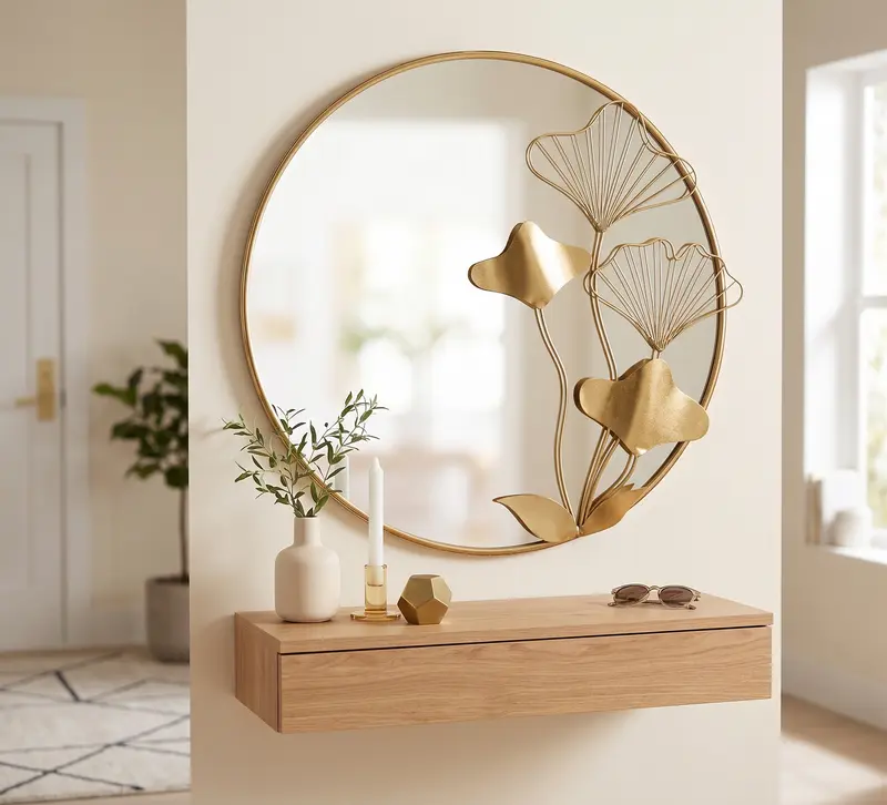 Specchio Flower Gold – Un Riflesso di Luce e Armonia