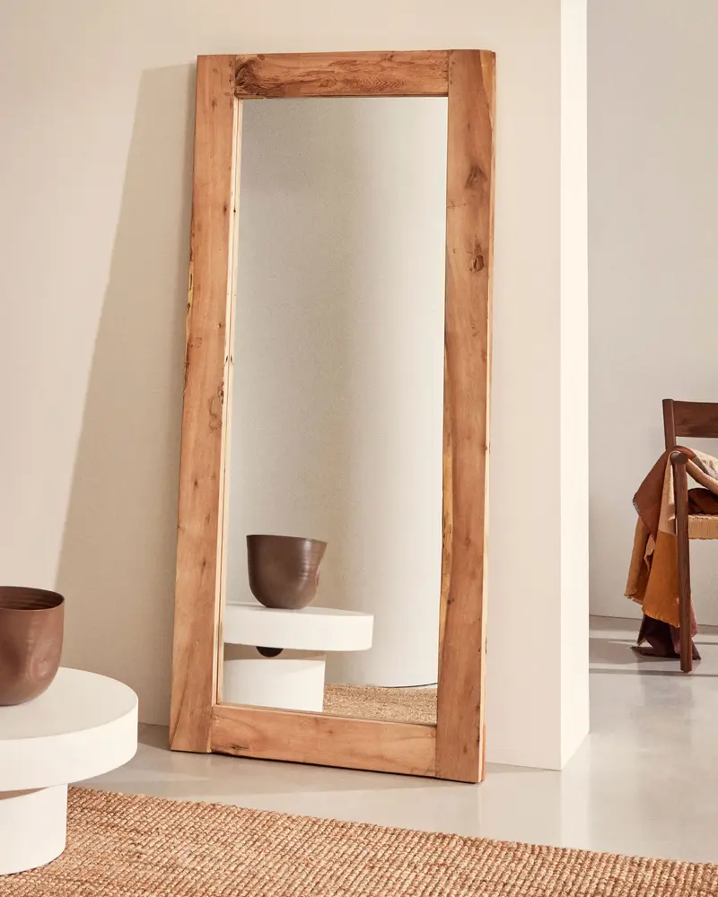 Specchio Maden di legno con finitura naturale 80 x 180 cm