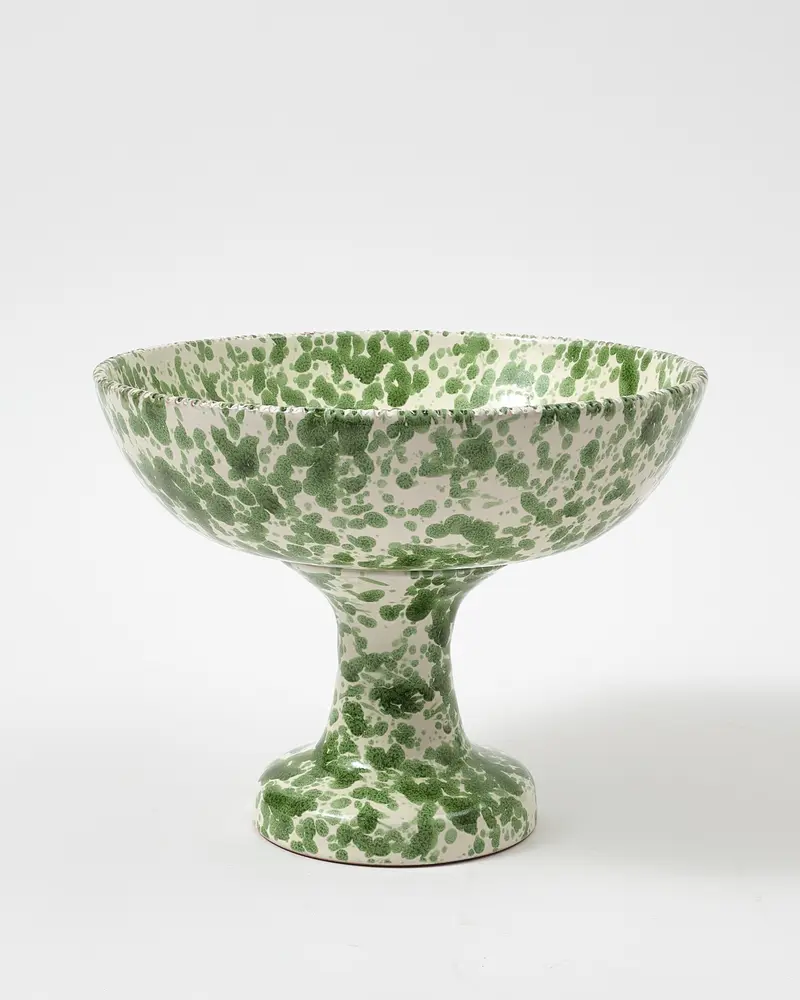 Speckled Fruit Stand, Green and White