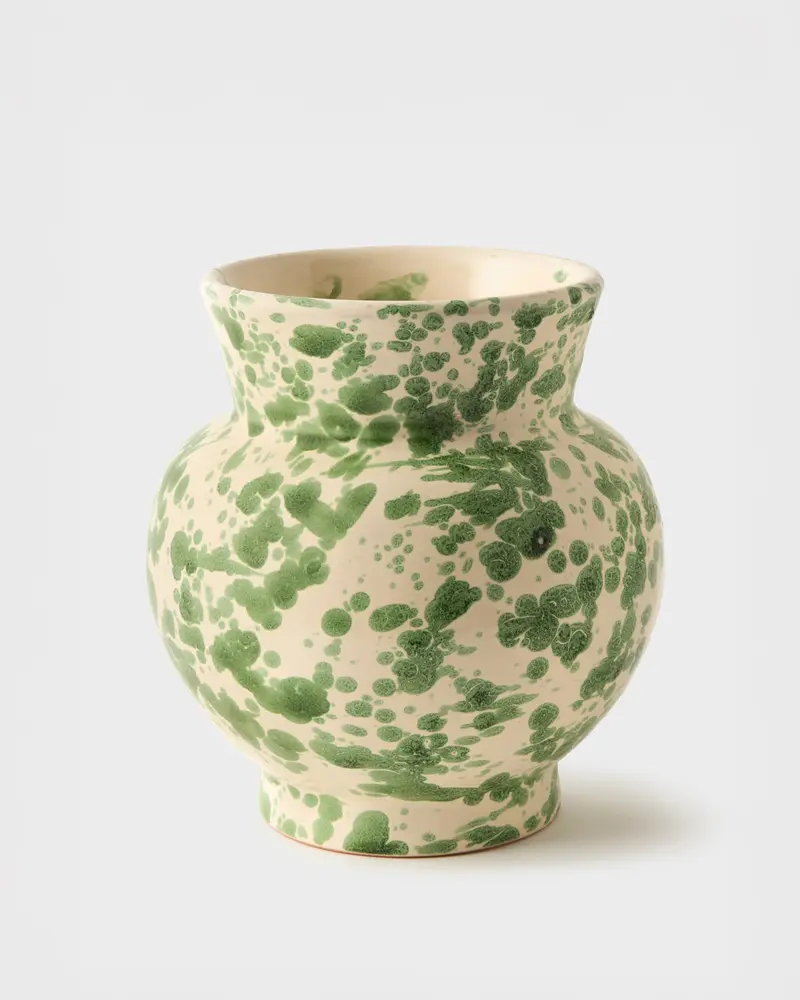 Speckled Vase, Green and White