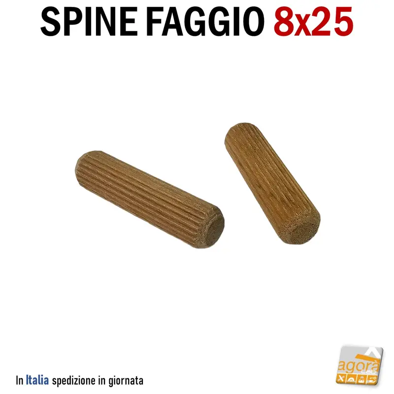 SPINE FAGGIO STRIATE D 8X25MM TASSELLO IN LEGNO PER MOBILI SPINA LEGNO