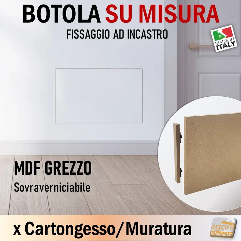 SPORTELLO BOTOLA A CLICK ANTA ISPEZIONE TELAIO SOTTILE PER PARETI CARTONGESSO E MURATURA SU MISURA