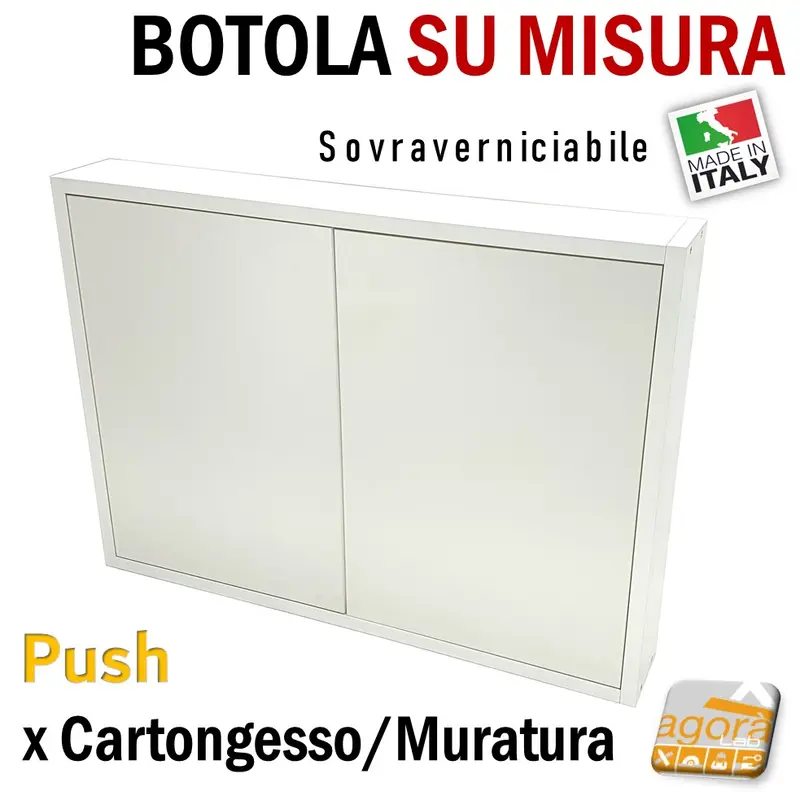 SPORTELLO BOTOLA INCASSO A FILO CHIAVE - PUSH X CARTONGESSO MURO SU MISURA BT-INT