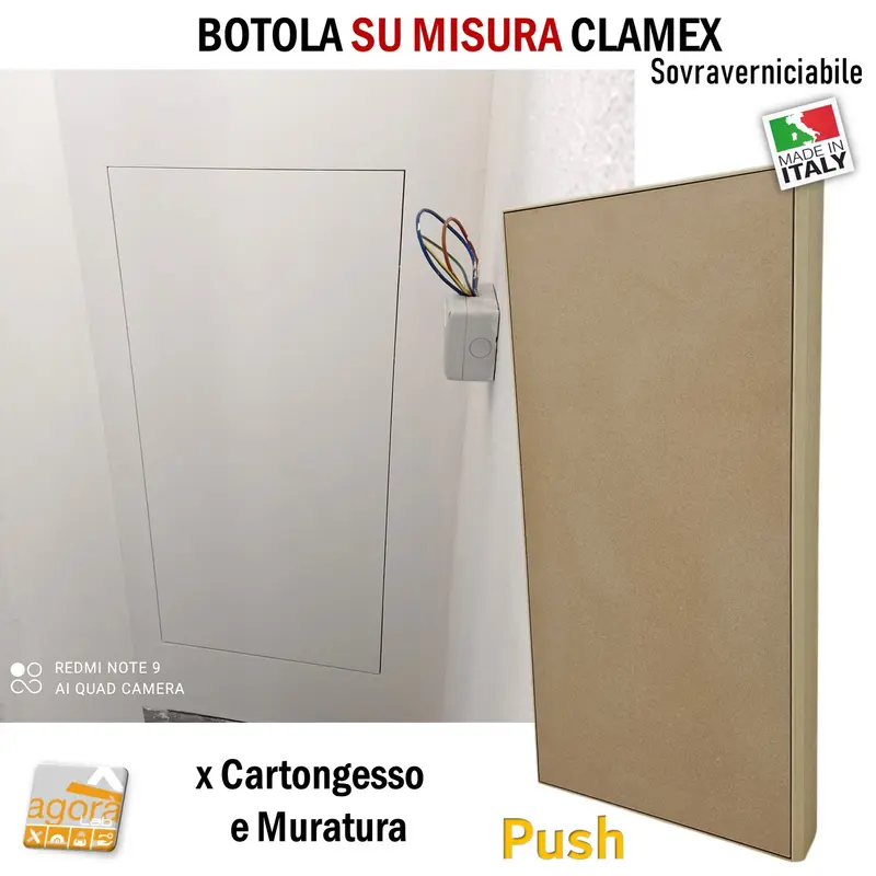 SPORTELLO BOTOLA INCASSO A FILO PUSH CARTONGESSO / MURO SU MISURA CLX