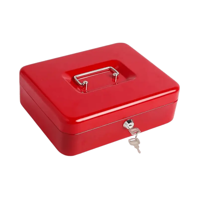 Stark Cassetta Portavalori Rossa per Monete e Banconote 25 x 18 x 9 cm