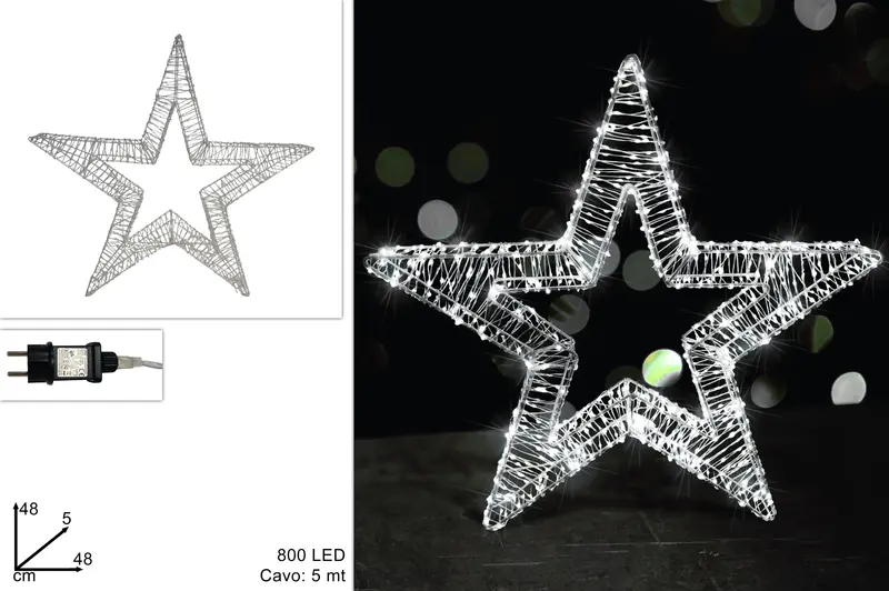 STELLA LUMINOSA 50CM 800LED BIANCO FREDDO DFDM-800LED-W-IP44