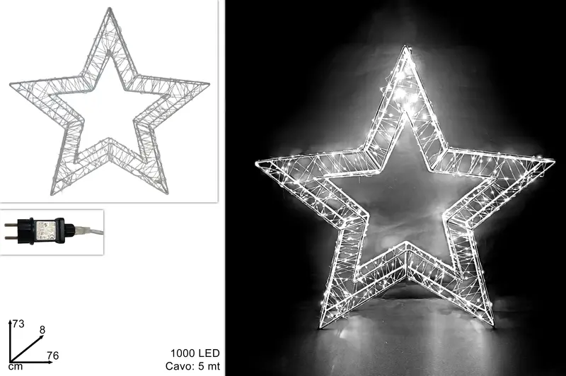 STELLA LUMINOSA 76CM 1000LED BIANCO FREDDO