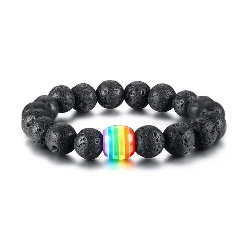"StonePride" - bracciale pietra lavica amore - IN ESCLUSIVA
