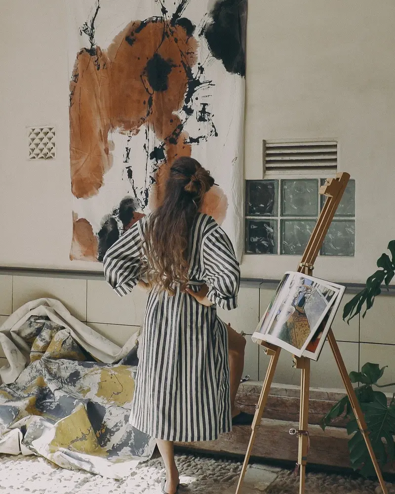 Striped Black Bathrobe