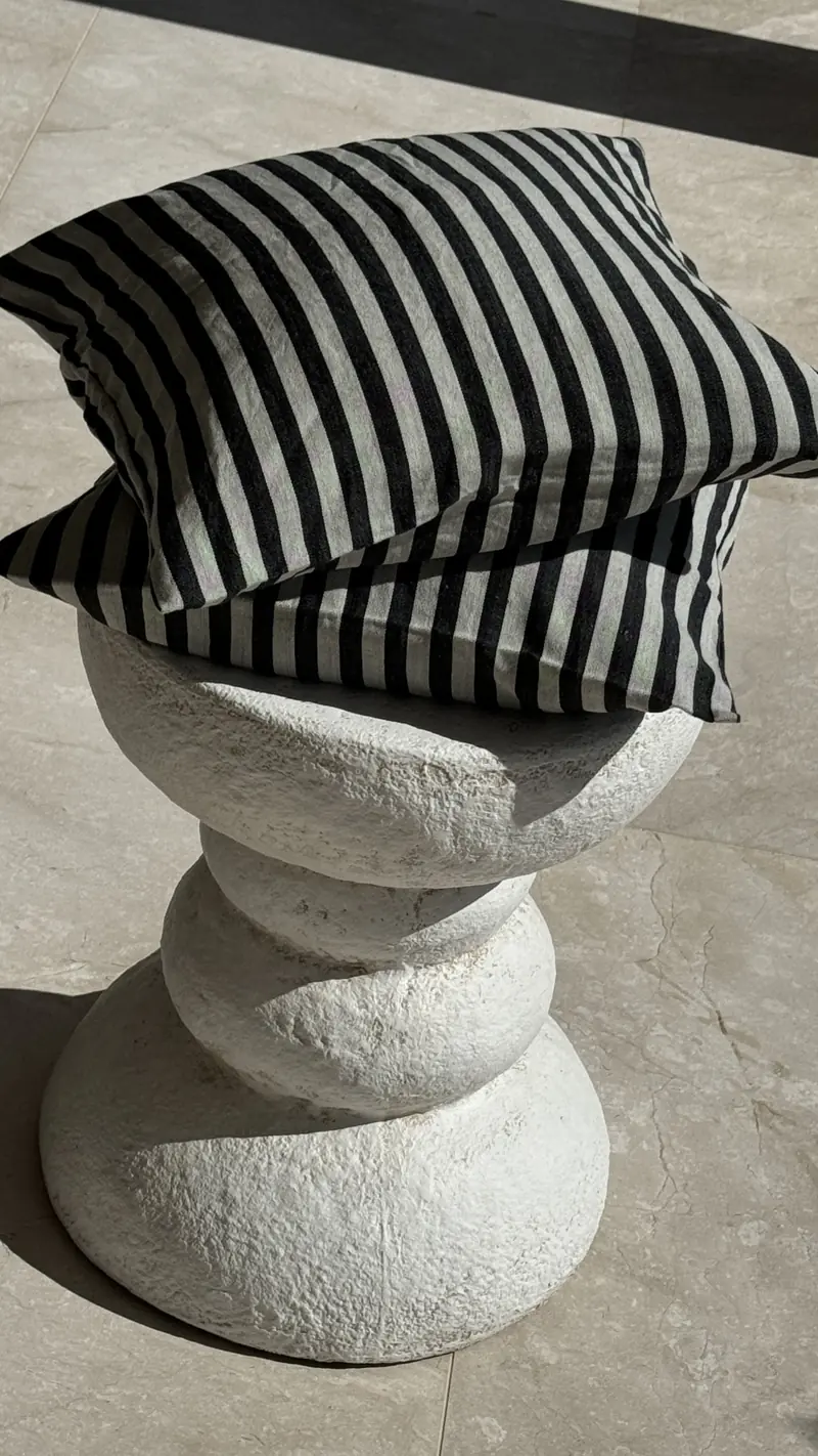Striped Black Cushion Cover