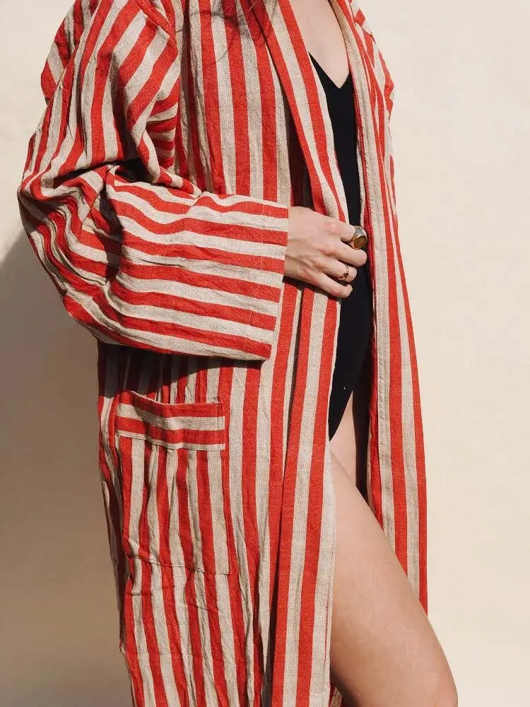 Striped Red Bathrobe