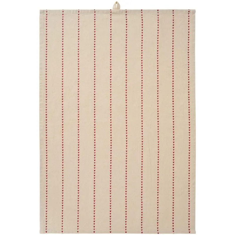 Strofinaccio Valentina con cuoricini rossi 50x70 cm