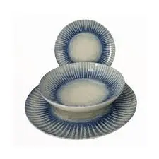 SUNLIGHT BLUE STONEWARE ARTHUR KRUPP SERVIZIO PIATTI PER 4 PERSONE 12 PEZZI
