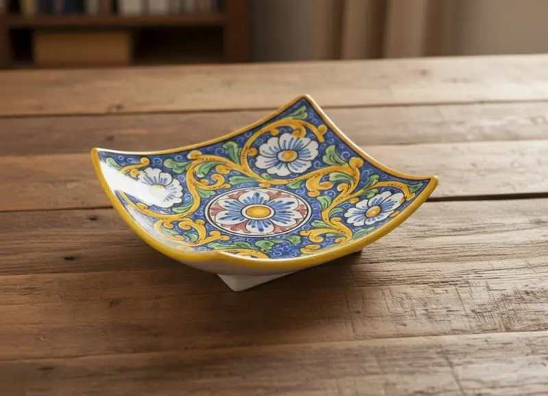 Svuotatasche in ceramica decorata a mano da ceramisti siciliani barocco art 26