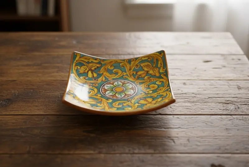 Svuotatasche in ceramica decorata a mano da ceramisti siciliani gianluca art 26
