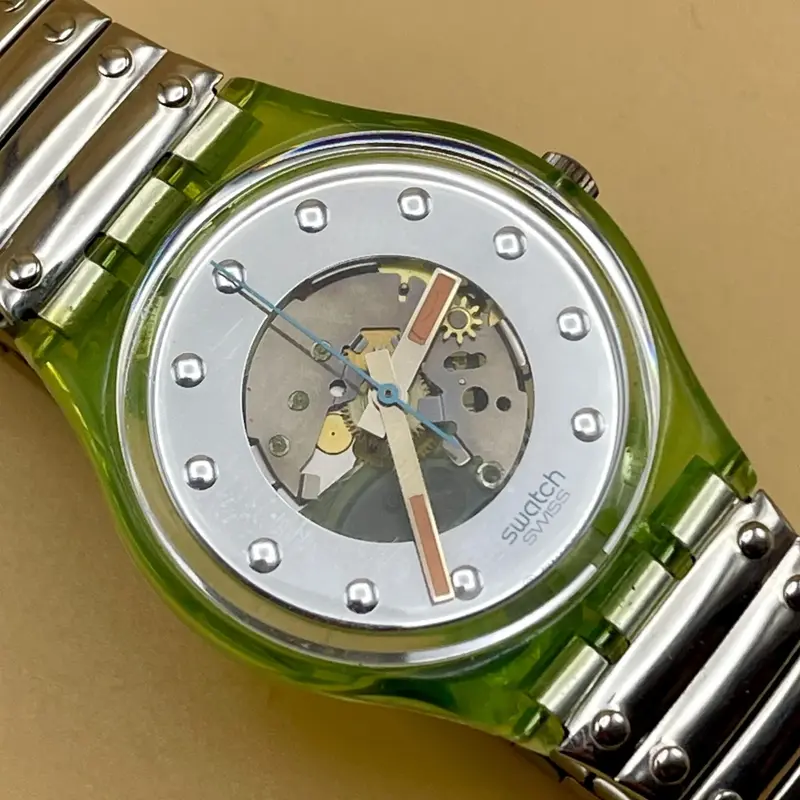 Swatch "Silver Rivet" GG108 orologio quarzo 34 mm Swiss 1990