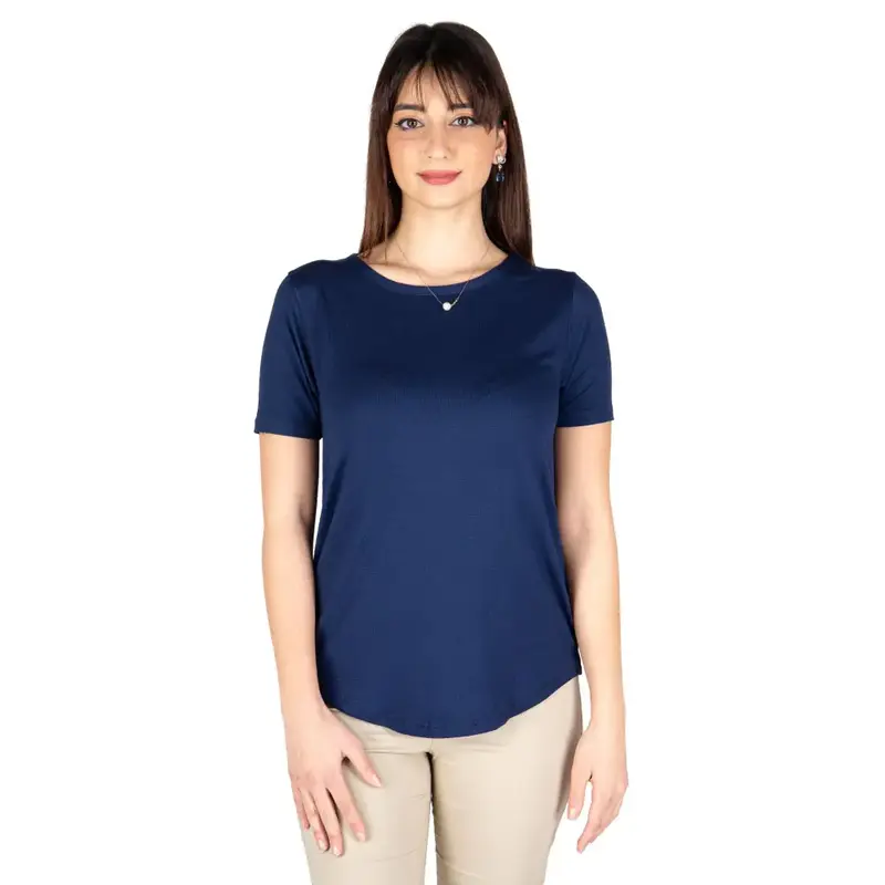 T-shirt donna a mezza manica paricollo in viscosa | Mariotti Lab