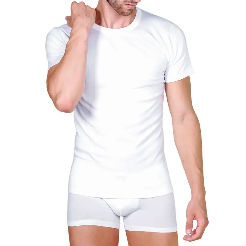 T-Shirt uomo paricollo a mezza manica in caldo cotone | Mariotti Lab