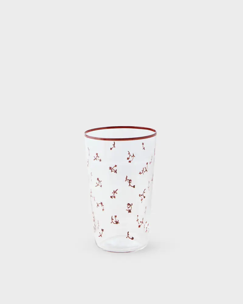 Tabitha Simmons x Cabana Hand-Painted Murano Glass Tumbler, Burgundy