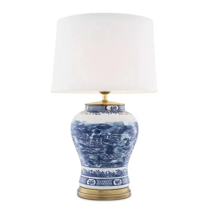TABLE LAMP CHINESE BLUE