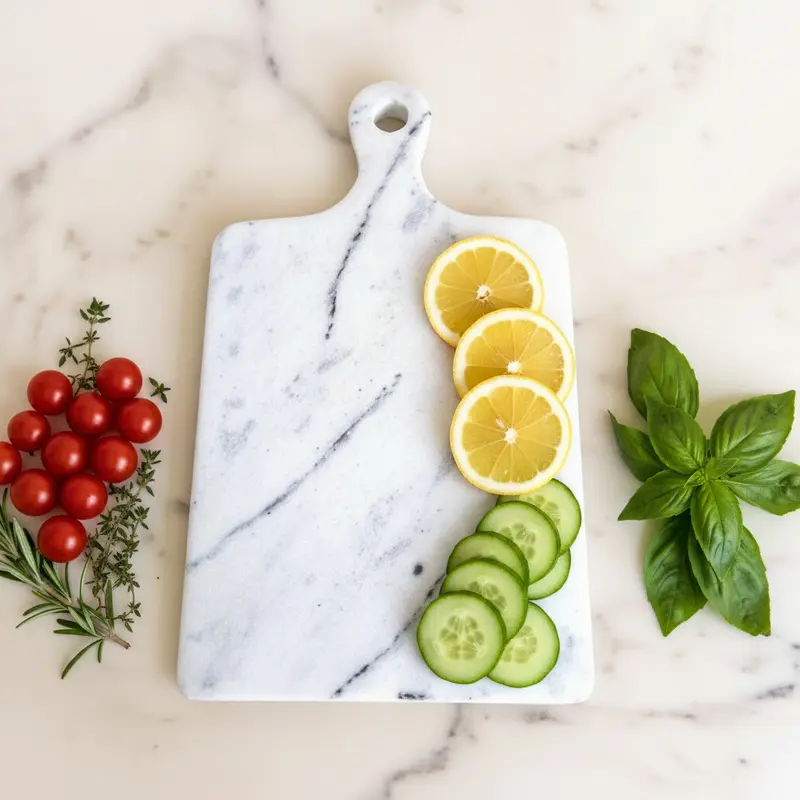 Tagliere da Portata in Legno con Rivestimento in Marmo – Balance | Marmo Design