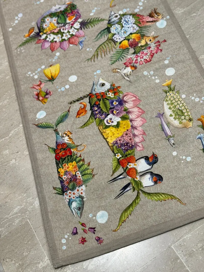 Tappeto Antiscivolo Stampato Pesciflora – Made in Italy | 3 Misure