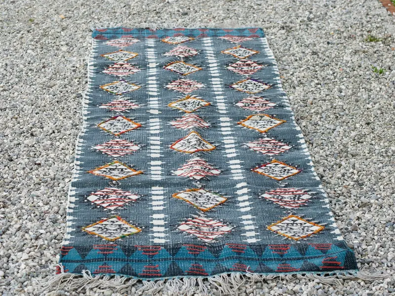 tappeto, arazzo, tessuto d'arredo etnico, stuoia, tessuto ornamentale indiano cod.TAP5