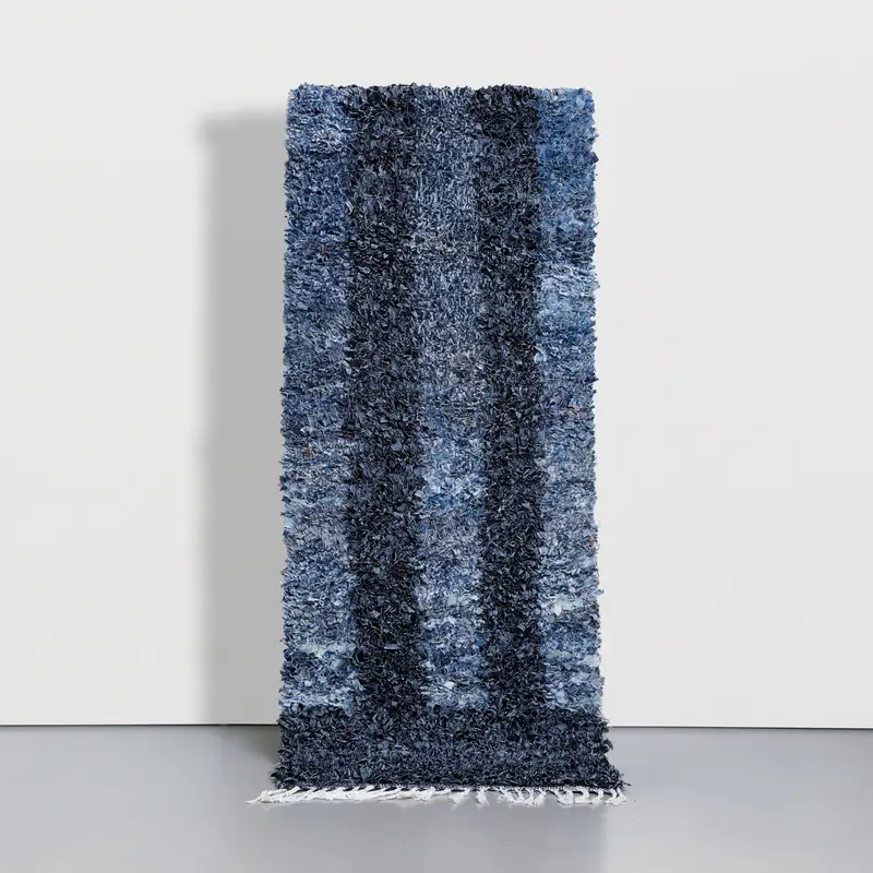 Tappeto Boucherouite "Casa Denim" 2.1*0.7 m