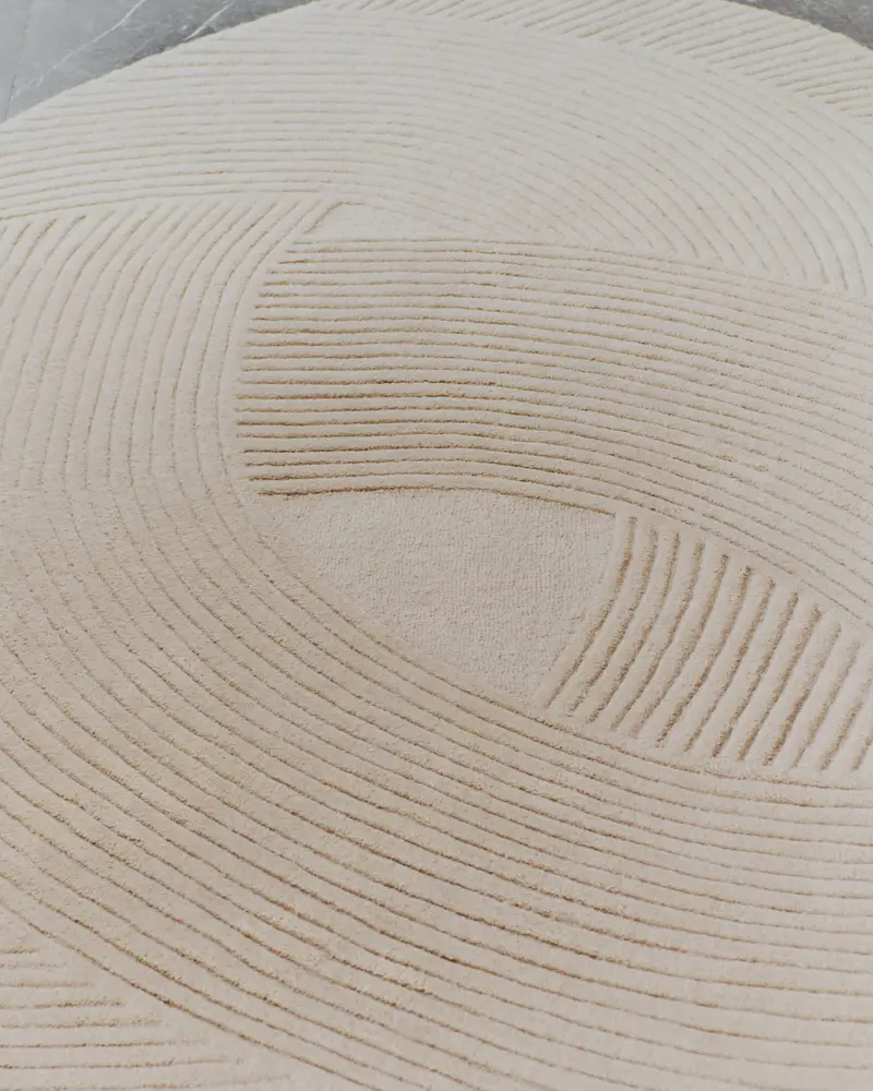 Tappeto Domm di lana beige 160 x 230 cm