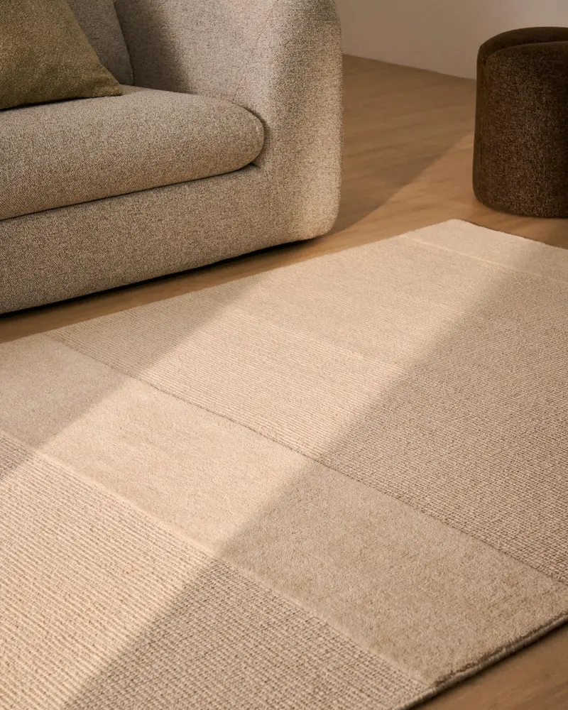 Tappeto Esola in lana beige 200 x 300 cm