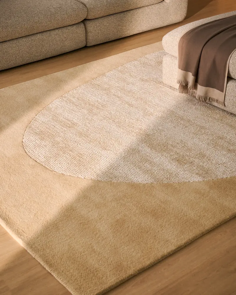 Tappeto Ivena in lana beige 200 x 300 cm