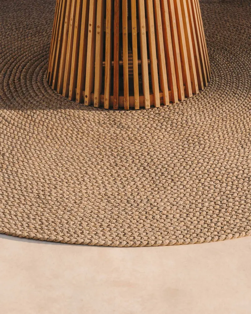 Tappeto rotondo Despas in fibre sintetiche beige Ø 200 cm