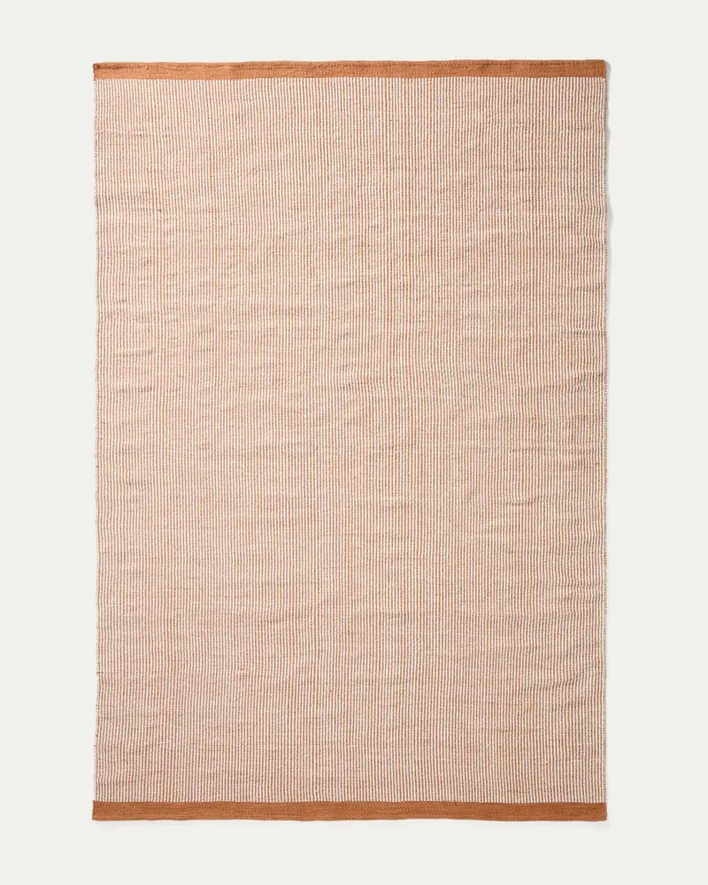 Tappeto Tinei 100% PET a righe arancione 200 x 300 cm