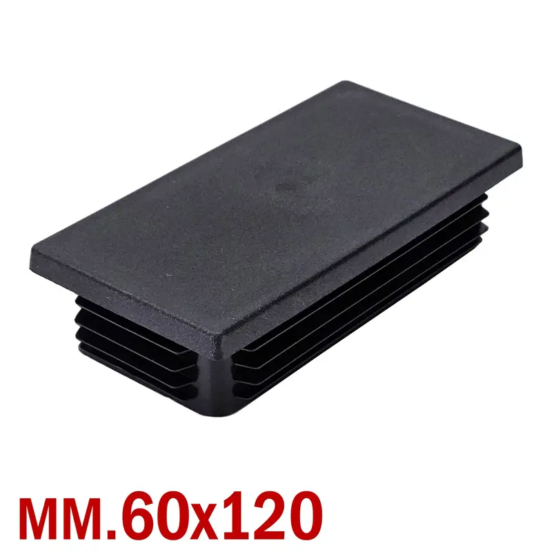 TAPPO RETTANGOLARE mm 60x120 NERO PUNTALE PLASTICA cm 12x6 SOTTOPIEDE ALETTATO TAPPI NERI pz10