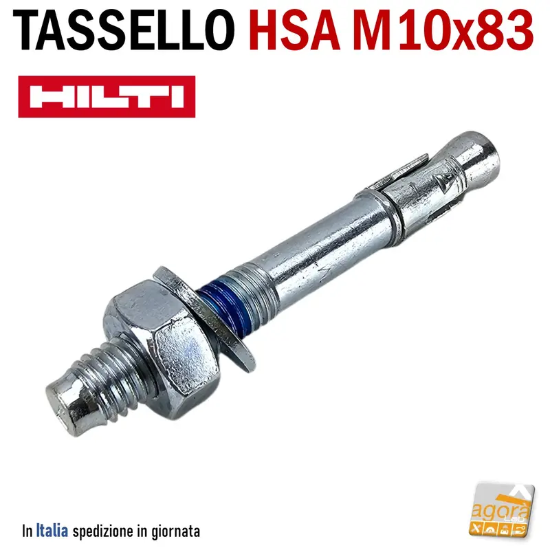TASSELLO A BATTERE METALLICO HILTI HSA M10x83 DADO TE FORO Ø10 Pz 5