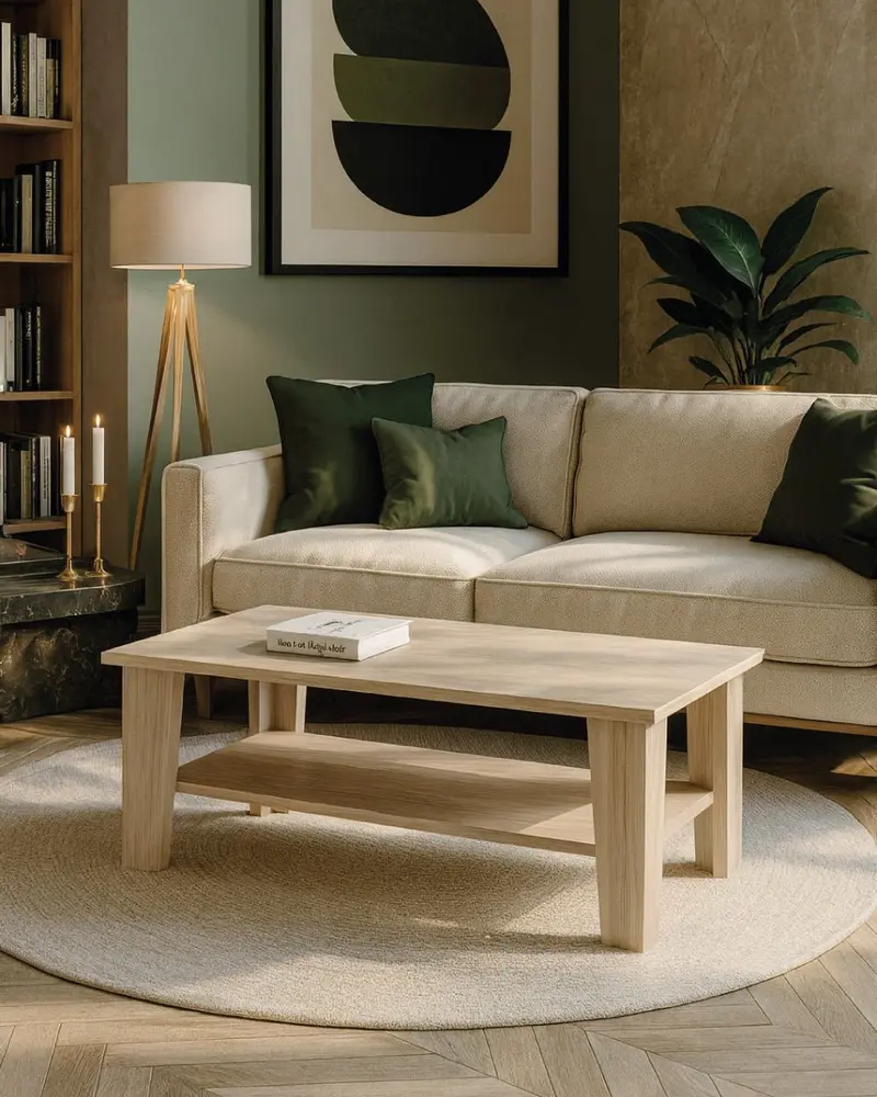 Tavolino Amos - Tavolino moderno per soggiorno - melaminico - Design moderno - 2 Varianti colore