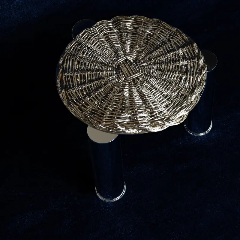 Tavolino coffee table in metallo intrecciato metal plated