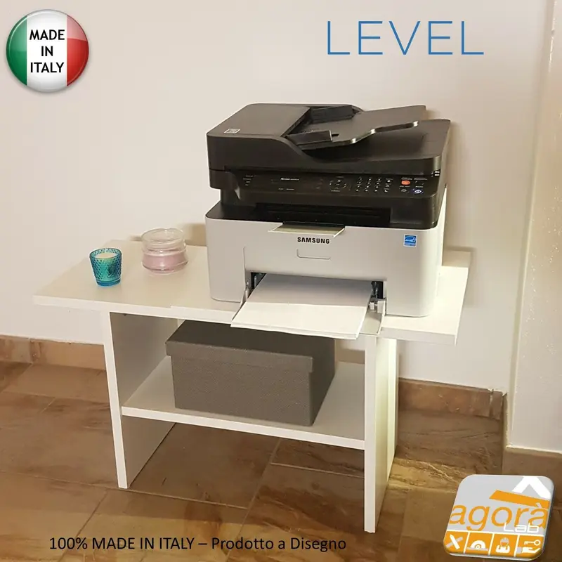 Tavolino Comodino Panchetta Servetto x Stampante Ufficio Relax Soggiorno LEVEL